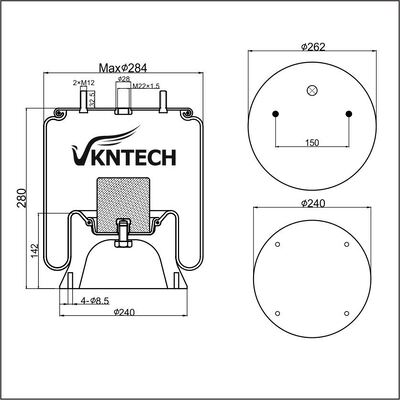 TRAILER AIR SPRING SAF 2618V 3.229.0029.00 3.229.2129.01 3.229.2229.02 3.229.2429.01  Contitech 4022NP03 REPLACE BY VKNTECH 1K6367