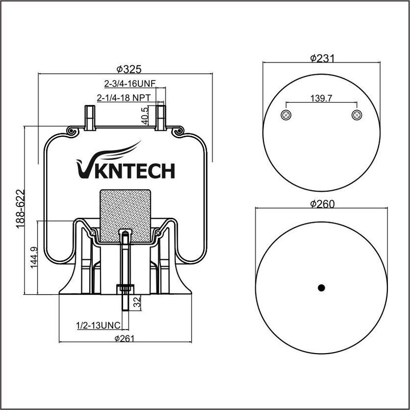AIR SPRING HENDRICKSON S23611  Contitech 9 10BP-20 P738  Firestone W01-358-9646 REPLACE BY VKNTECH 1K9646