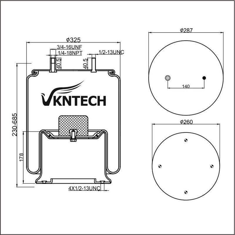 TRAILER AIR SPRING SAF HOLLAND 90557260  TRIANGLE AS-8025  TRP AS87640  AUTOMANN 1D28C-8764  Firestone W01-358-8764 1T19L-11  replaced by VKNTECH 1K8764