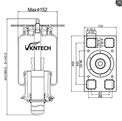 KABINEN-Luftspring International 3806428C91 durch 1S3050 International 3806428C91 ersetzt