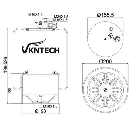 LKW-LUFTFEDER FÜR MERCEDES BENZ A 942.320.52.21 Contitech 4390NP23 ERSETZT DURCH VKNTECH 1K4123 MERCEDES BENZ A 942.320.52.21 Contitech 4390NP23