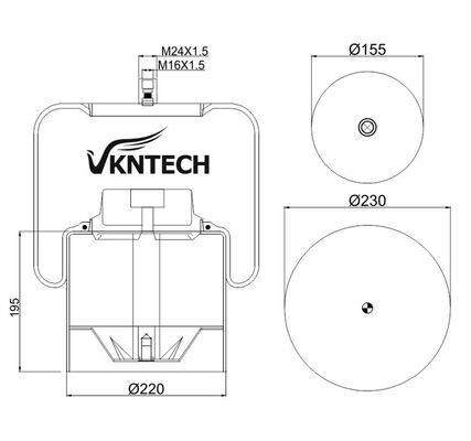 LKW-LUFTFEDER FÜR MERCEDES BENZ A 946.320.02.21 Contitech 4838NP02 Dunlop D13T03 Goodyear 9522 ERSETZT DURCH VKNTECH 1K4838-2