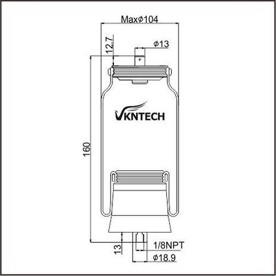KABINEN-Luftfeder NATIONAL SITING 324662-01 Firestone W02-358-7058 W02-N9-7058 durch VKNTECH 1S7058 ersetzt