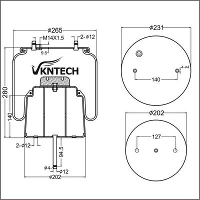 LUFTFEDER SCANIA 1440305 492680 Goodyear 556028561 Phoenix 1DF20A-2 ERSETZEN DURCH VKNTECH 1K6305