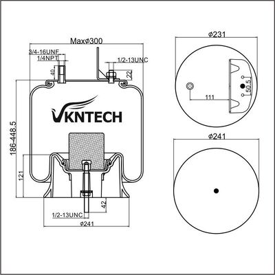 AIR SPRING Firestone W01-358-9472 1T15V-8 Ersatz durch VKNTECH 1K9472