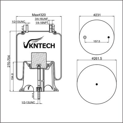 AIR SPRING WATSON&CHALIN AS-0057 TRIANGLE 8448 6373 Contitech 9 10-21 P 448 Firestone W01-358-9370 1T15M-11 Goodyear 1R12-440 1R12-503 Ersatz durch VKNTECH 1K9370
