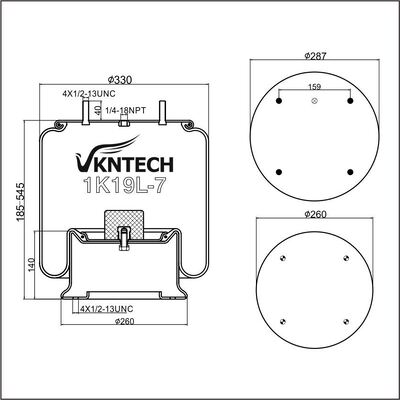LUFTFEDER FÜR HÄNGER HENDRICKSON HÄNGER S2065 NEWAY 90557003 AR-125 AR-125-US. TC-120-D/-44 RIDEWELL 1003589177C R&S TRUCK&BODY 1090216 Contitech 4810NP04 4st ersetzt durch VKNTECH 1K9177