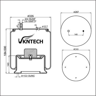 LUFTFEDER FÜR AUFHÄNGUNG NEUWEG 90557163 Contitech 11 10.5-19 A 508 Firestone W01-358-8779 1T19L-9 ersetzt durch VKNTECH 1K8779