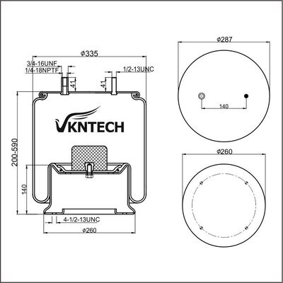 SCHLUSSER AIR SPRING NEWAY 90557125 (AR-80-9) (AR-80-9WST) Firestone W01-358-9134 1T19L-9 ersetzt durch VKNTECH 1K9134