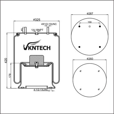 LUFTFEDER FÜR AUHÄNGER NEUWEG 90557069 HENDRICKSON S2063 RIDEWELL 1003589158C Firestone W01-358-9158 ersetzt durch VKNTECH 1K9158
