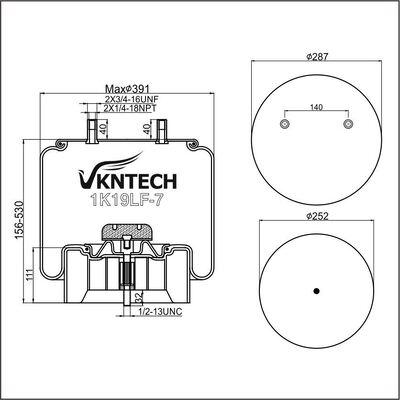 LUFTFEDER FÜR AUHÄNGER HENDRICKSON S25873 Contitech 11 10.5F-17P745 Firestone W01-358-8774 1T19F-7/L-7 Goodyear 1R14-172 565-28-3-042 ersetzt durch VKNTECH 1K8774